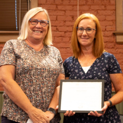 Mayor Leary and Mari Jo Boni